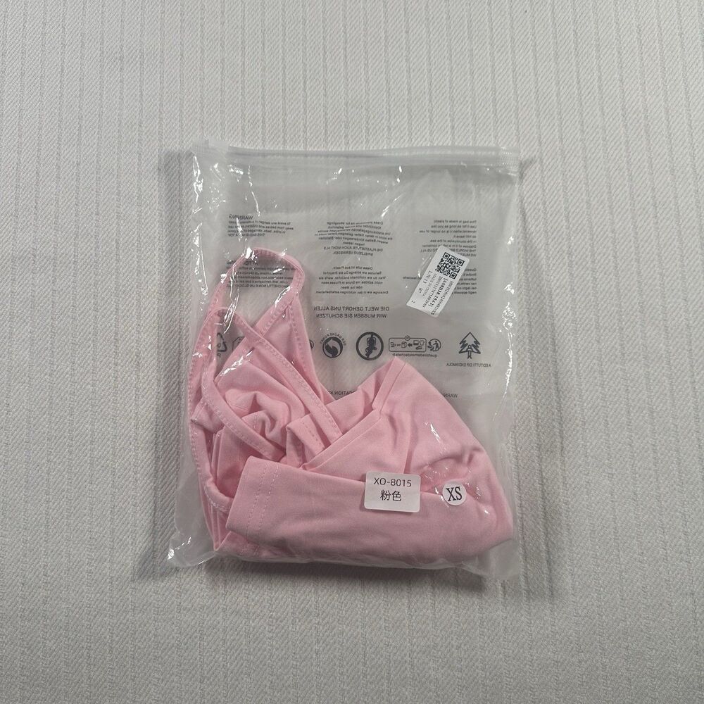 Women’s Light Pink Cropped Cami Top Spaghetti Strap Scoop Neck Solid Size Xs